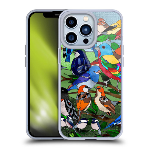 Suzan Lind Birds Stained Glass Soft Gel Case for Apple iPhone 13 Pro