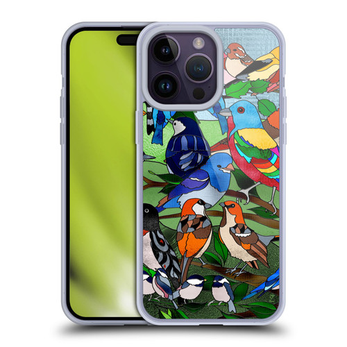 Suzan Lind Birds Stained Glass Soft Gel Case for Apple iPhone 14 Pro Max