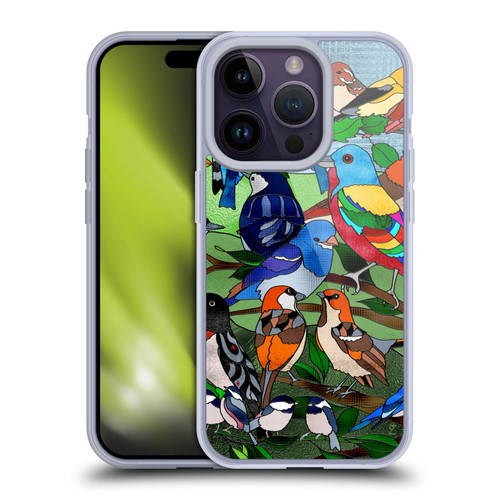 Suzan Lind Birds Stained Glass Soft Gel Case for Apple iPhone 14 Pro