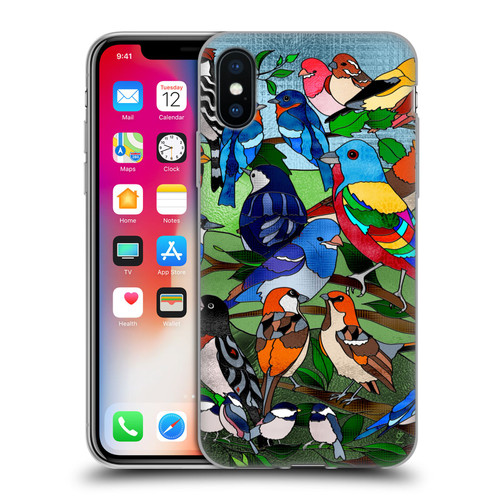 Suzan Lind Birds Stained Glass Soft Gel Case for Apple iPhone X / iPhone XS