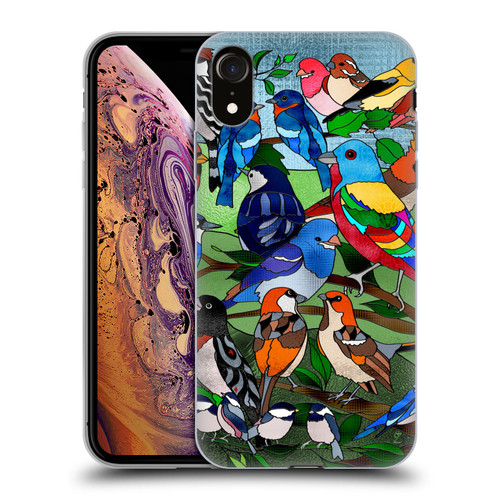 Suzan Lind Birds Stained Glass Soft Gel Case for Apple iPhone XR