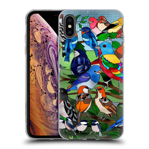 Suzan Lind Birds Stained Glass Soft Gel Case for Apple iPhone XS Max