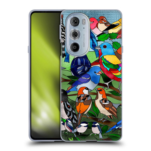 Suzan Lind Birds Stained Glass Soft Gel Case for Motorola Edge X30