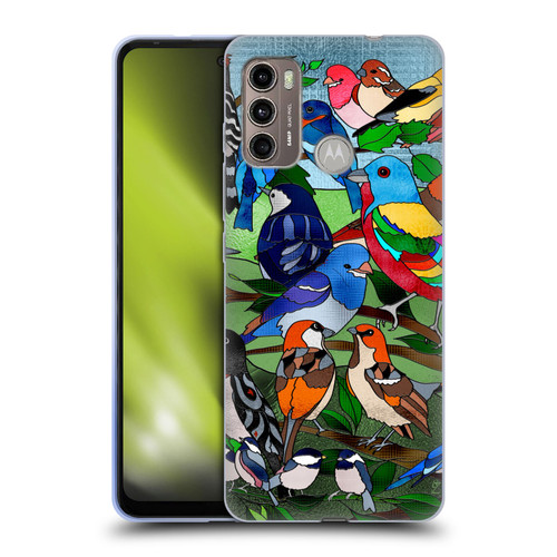 Suzan Lind Birds Stained Glass Soft Gel Case for Motorola Moto G60 / Moto G40 Fusion