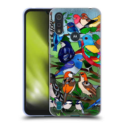 Suzan Lind Birds Stained Glass Soft Gel Case for Motorola Moto E6s (2020)