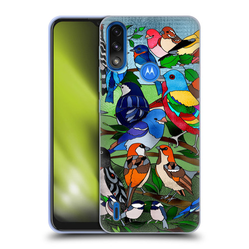 Suzan Lind Birds Stained Glass Soft Gel Case for Motorola Moto E7 Power / Moto E7i Power