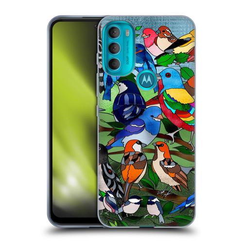 Suzan Lind Birds Stained Glass Soft Gel Case for Motorola Moto G71 5G