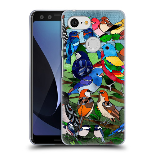 Suzan Lind Birds Stained Glass Soft Gel Case for Google Pixel 3