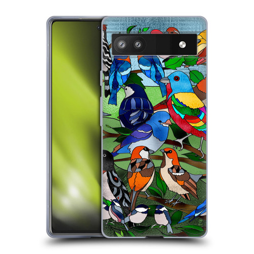 Suzan Lind Birds Stained Glass Soft Gel Case for Google Pixel 6a