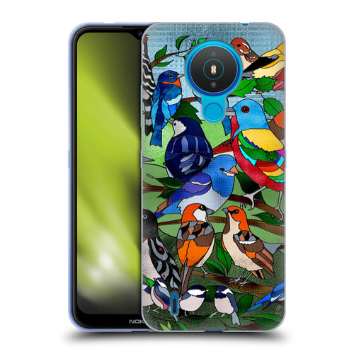 Suzan Lind Birds Stained Glass Soft Gel Case for Nokia 1.4