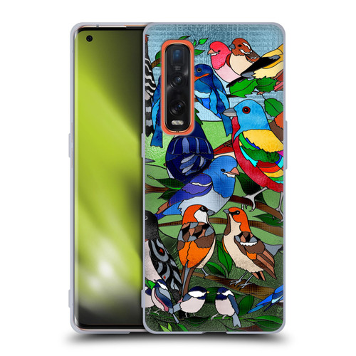 Suzan Lind Birds Stained Glass Soft Gel Case for OPPO Find X2 Pro 5G