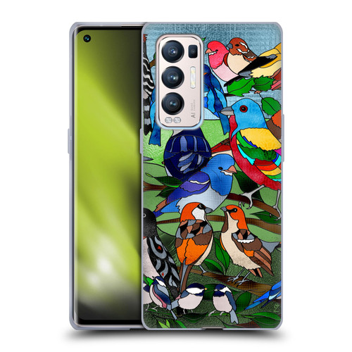 Suzan Lind Birds Stained Glass Soft Gel Case for OPPO Find X3 Neo / Reno5 Pro+ 5G