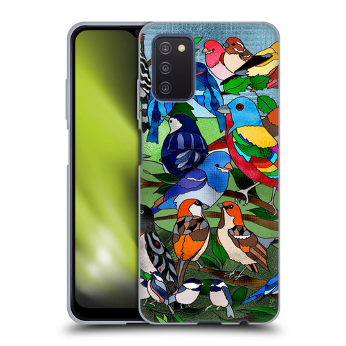 Suzan Lind Birds Stained Glass Soft Gel Case for Samsung Galaxy A03s (2021)