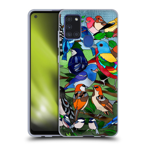 Suzan Lind Birds Stained Glass Soft Gel Case for Samsung Galaxy A21s (2020)