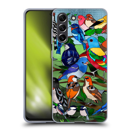 Suzan Lind Birds Stained Glass Soft Gel Case for Samsung Galaxy S21 FE 5G