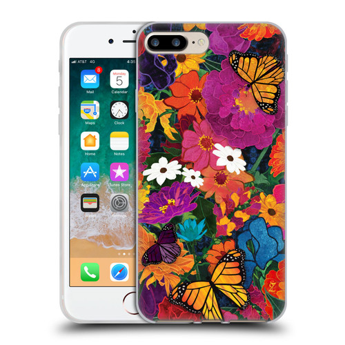 Suzan Lind Butterflies Flower Collage Soft Gel Case for Apple iPhone 7 Plus / iPhone 8 Plus
