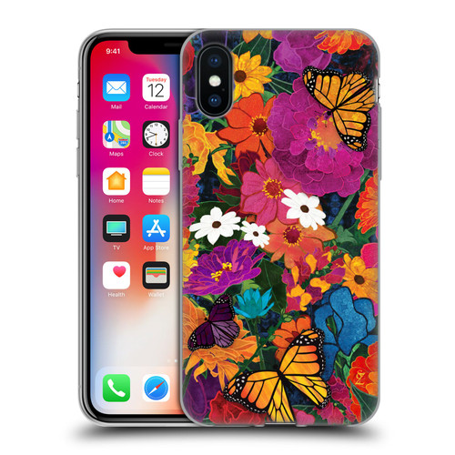 Suzan Lind Butterflies Flower Collage Soft Gel Case for Apple iPhone X / iPhone XS