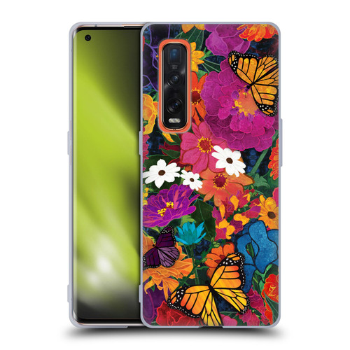 Suzan Lind Butterflies Flower Collage Soft Gel Case for OPPO Find X2 Pro 5G