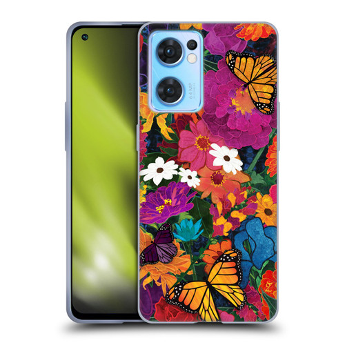 Suzan Lind Butterflies Flower Collage Soft Gel Case for OPPO Reno7 5G / Find X5 Lite