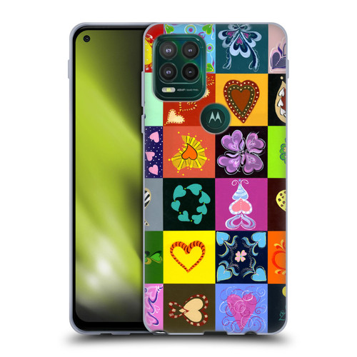 Suzan Lind Colours & Patterns Heart Quilt Soft Gel Case for Motorola Moto G Stylus 5G 2021