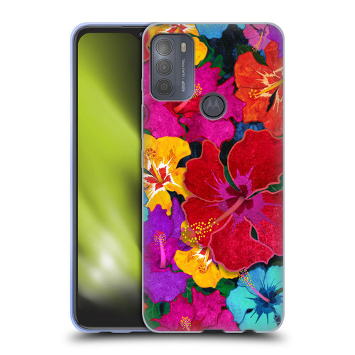 Suzan Lind Colours & Patterns Tropical Hibiscus Soft Gel Case for Motorola Moto G50