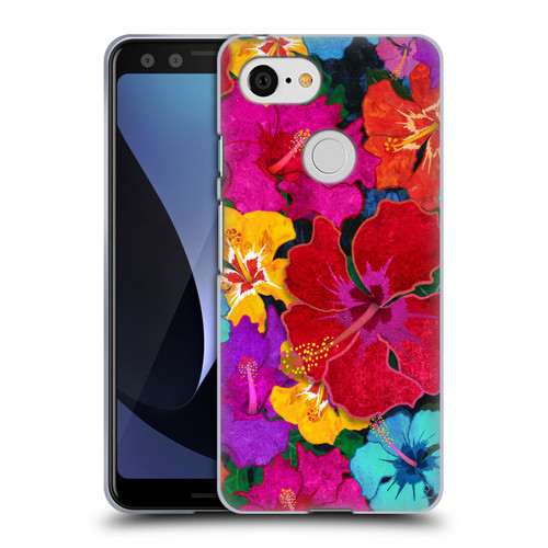 Suzan Lind Colours & Patterns Tropical Hibiscus Soft Gel Case for Google Pixel 3