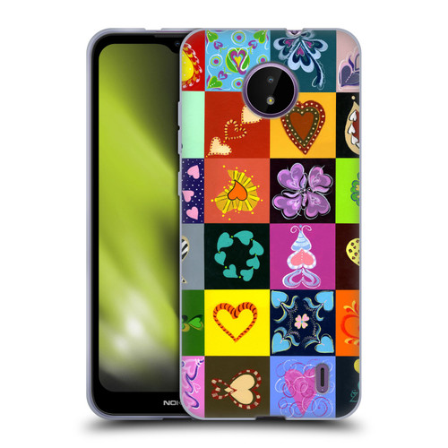 Suzan Lind Colours & Patterns Heart Quilt Soft Gel Case for Nokia C10 / C20