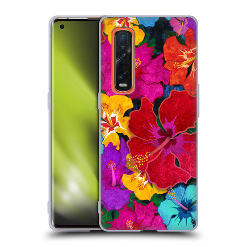 Suzan Lind Colours & Patterns Tropical Hibiscus Soft Gel Case for OPPO Find X2 Pro 5G