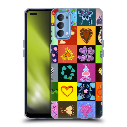 Suzan Lind Colours & Patterns Heart Quilt Soft Gel Case for OPPO Reno 4 5G