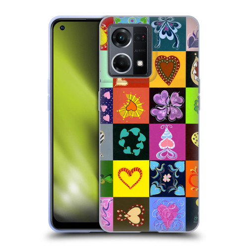 Suzan Lind Colours & Patterns Heart Quilt Soft Gel Case for OPPO Reno8 4G