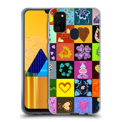 Suzan Lind Colours & Patterns Heart Quilt Soft Gel Case for Samsung Galaxy M30s (2019)/M21 (2020)