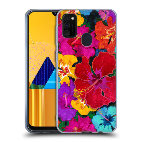 Suzan Lind Colours & Patterns Tropical Hibiscus Soft Gel Case for Samsung Galaxy M30s (2019)/M21 (2020)