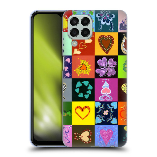 Suzan Lind Colours & Patterns Heart Quilt Soft Gel Case for Samsung Galaxy M33 (2022)