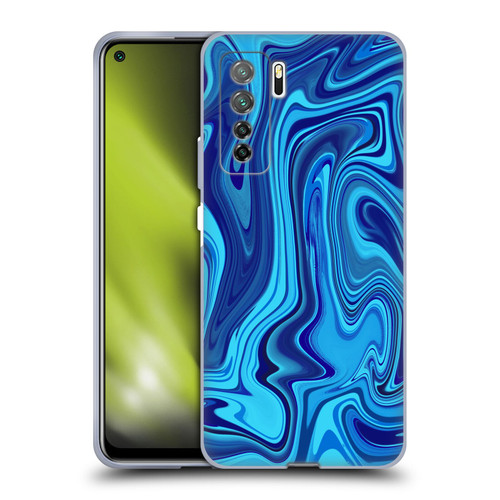 Suzan Lind Marble Blue Soft Gel Case for Huawei Nova 7 SE/P40 Lite 5G