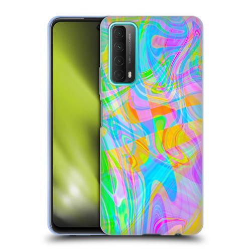 Suzan Lind Marble Abstract Rainbow Soft Gel Case for Huawei P Smart (2021)