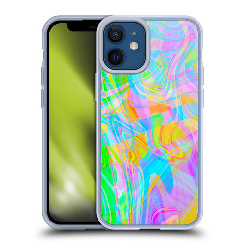 Suzan Lind Marble Abstract Rainbow Soft Gel Case for Apple iPhone 12 Mini