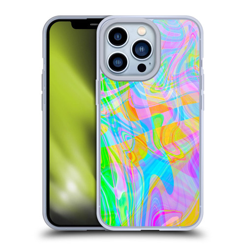 Suzan Lind Marble Abstract Rainbow Soft Gel Case for Apple iPhone 13 Pro