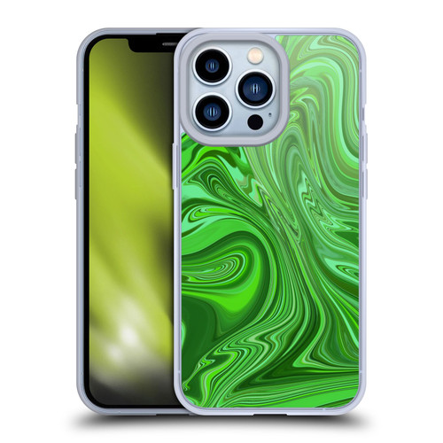 Suzan Lind Marble Emerald Green Soft Gel Case for Apple iPhone 13 Pro
