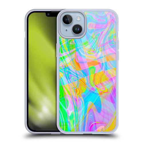 Suzan Lind Marble Abstract Rainbow Soft Gel Case for Apple iPhone 14 Plus