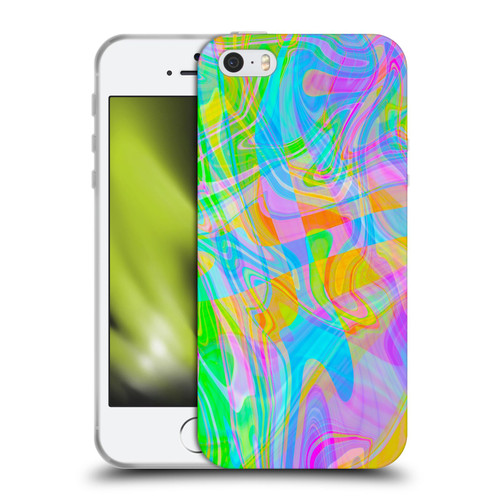 Suzan Lind Marble Abstract Rainbow Soft Gel Case for Apple iPhone 5 / 5s / iPhone SE 2016