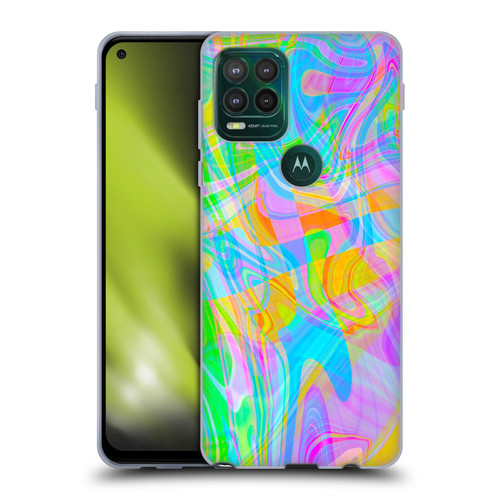 Suzan Lind Marble Abstract Rainbow Soft Gel Case for Motorola Moto G Stylus 5G 2021