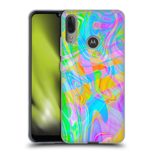 Suzan Lind Marble Abstract Rainbow Soft Gel Case for Motorola Moto E6 Plus