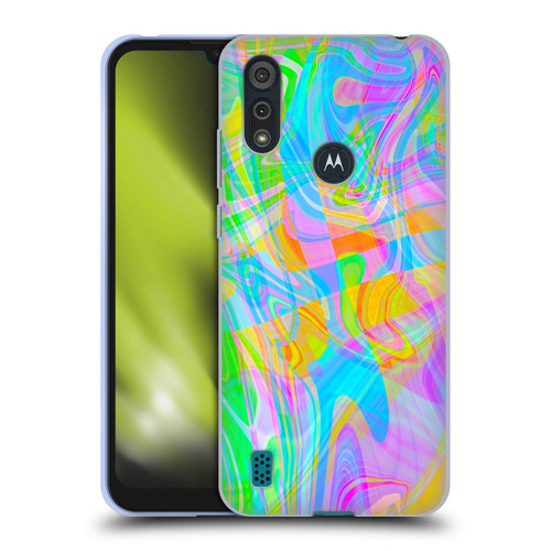 Suzan Lind Marble Abstract Rainbow Soft Gel Case for Motorola Moto E6s (2020)