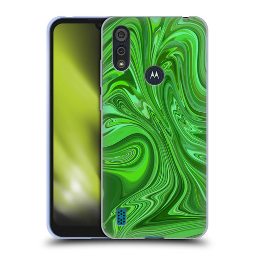 Suzan Lind Marble Emerald Green Soft Gel Case for Motorola Moto E6s (2020)