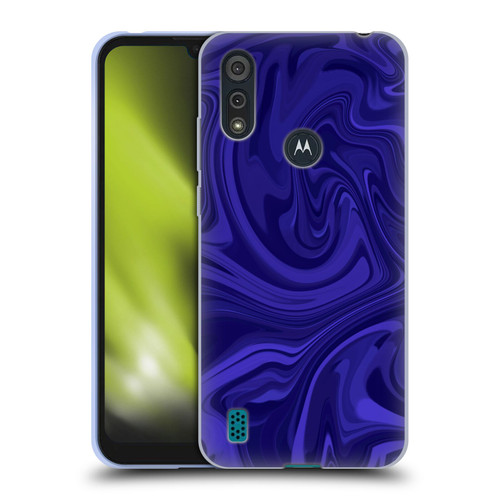 Suzan Lind Marble Indigo Soft Gel Case for Motorola Moto E6s (2020)