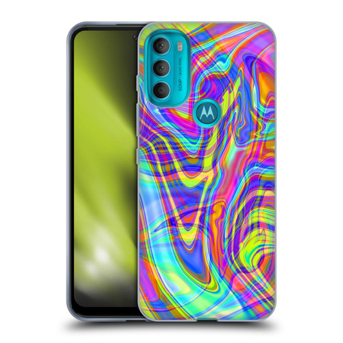 Suzan Lind Marble Illusion Rainbow Soft Gel Case for Motorola Moto G71 5G