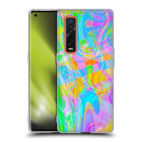 Suzan Lind Marble Abstract Rainbow Soft Gel Case for OPPO Find X2 Pro 5G