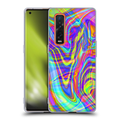 Suzan Lind Marble Illusion Rainbow Soft Gel Case for OPPO Find X2 Pro 5G