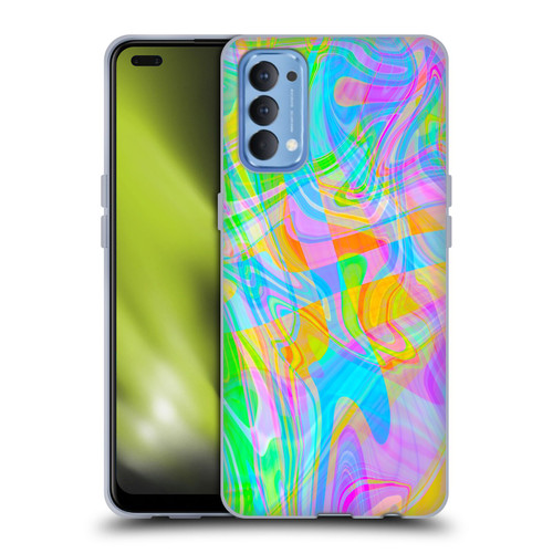 Suzan Lind Marble Abstract Rainbow Soft Gel Case for OPPO Reno 4 5G