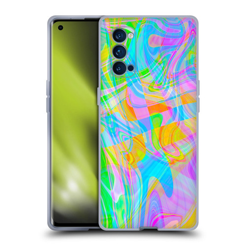 Suzan Lind Marble Abstract Rainbow Soft Gel Case for OPPO Reno 4 Pro 5G